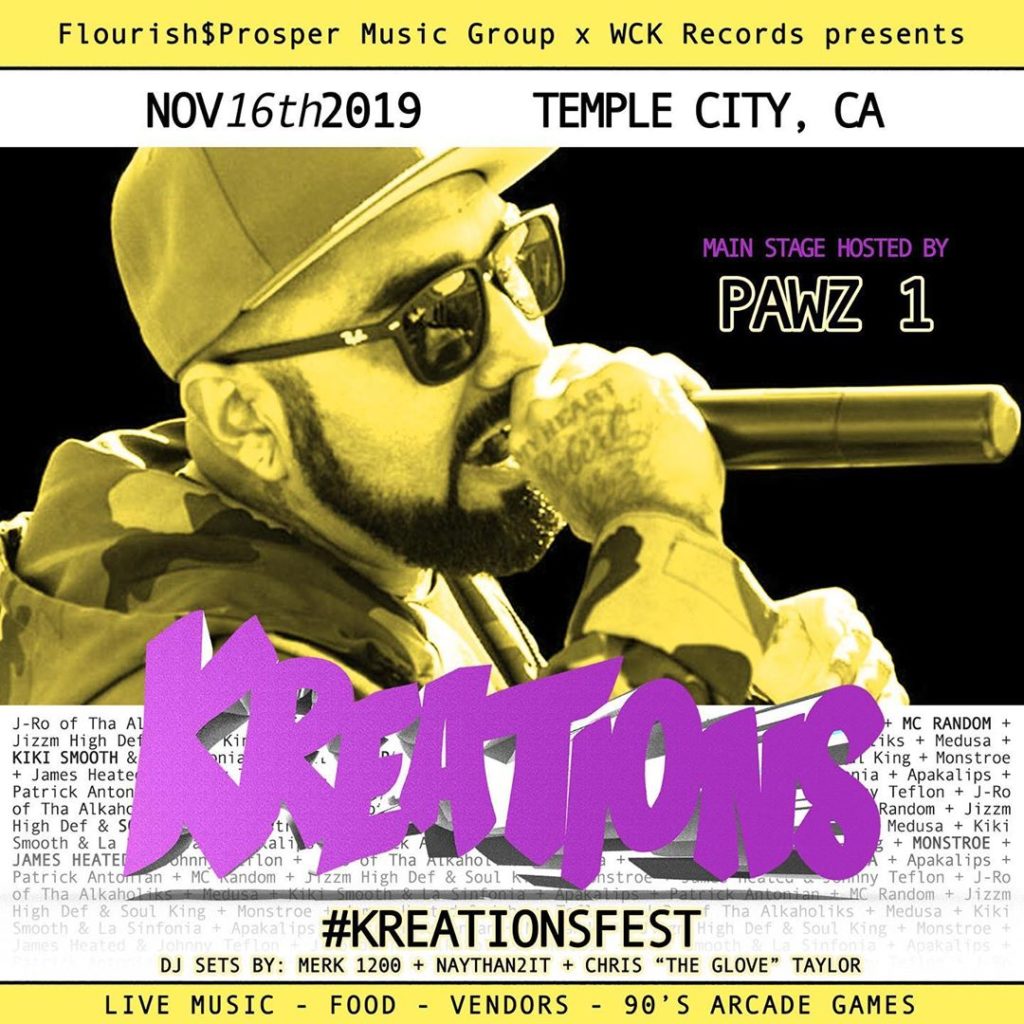 #KREATIONSFEST November 16th 2019 in Temple City. Buy your pre-sale tickets toda...