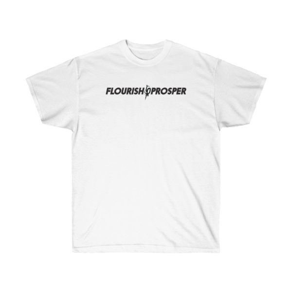 White Flourish and Prosper Logo T-Shirt 1